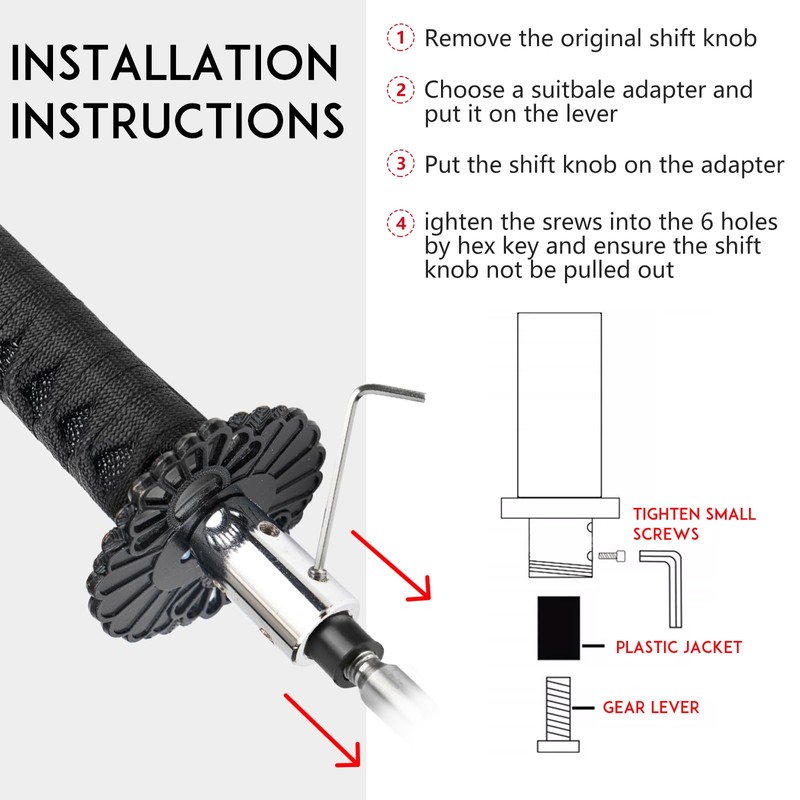 HTRACING Katana Gear Shift Knob Samurai Sword Shifter Knob Universal