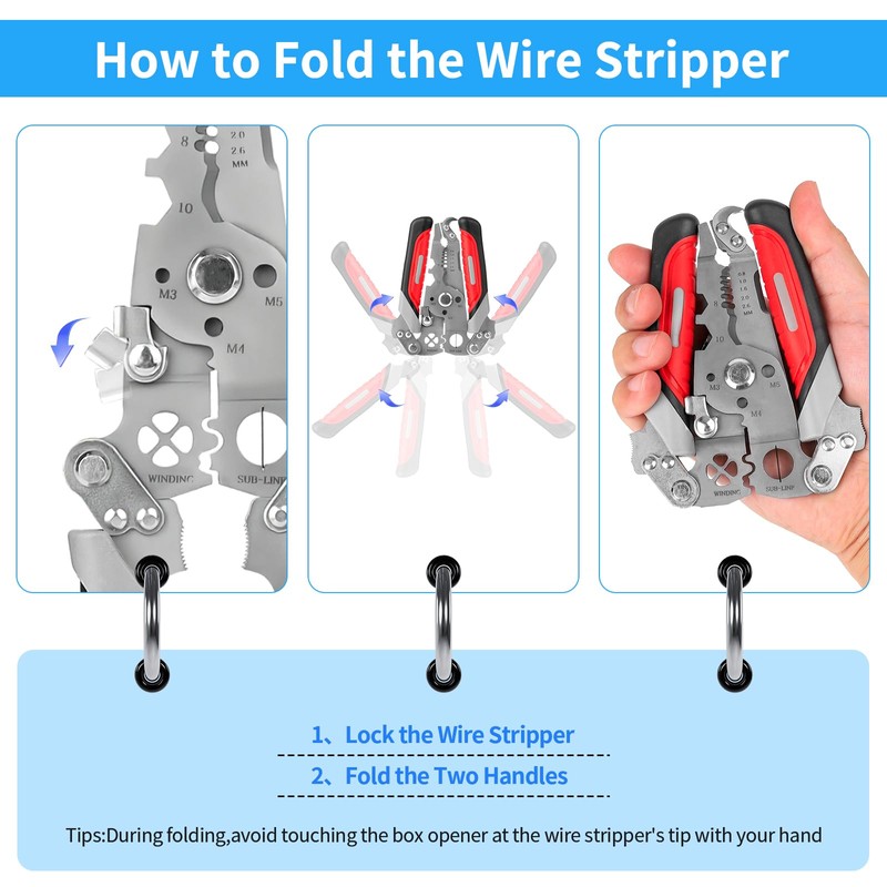 Wire Crimping Tool Set- Crimper Kit with 5 Interchangeable Jaws