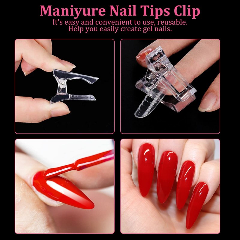 BRAVECOW 20pcs/set Nail Tips Clip Nail Art Tools DIY Extension