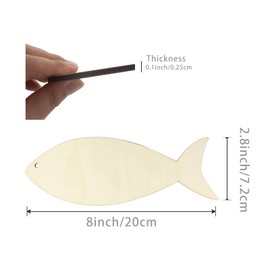 Fish Wood Craft Sea Fish Shape Unfinished Wood DIY Craft Ornament for Wedding Birthday Thanksgiving Party Sea Theme Party Decoration 10Pack