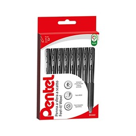 Pentel Feel-it Wow BX440 Retractable Ballpoint Pen 1.0 mm 8 Black
