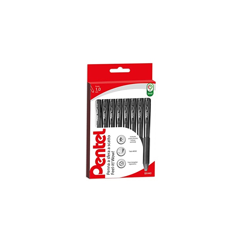 Pentel Feel-it Wow BX440 Retractable Ballpoint Pen 1.0 mm 8