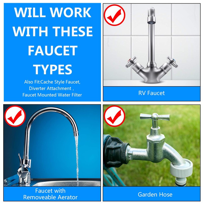 Hotop 7 Pieces Faucet Adapter Kit, Kitchen Sink Brass Aerator