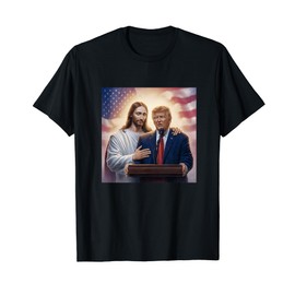Trump & Jesus USA Patriotic President Savior Faith Pride T-Shirt