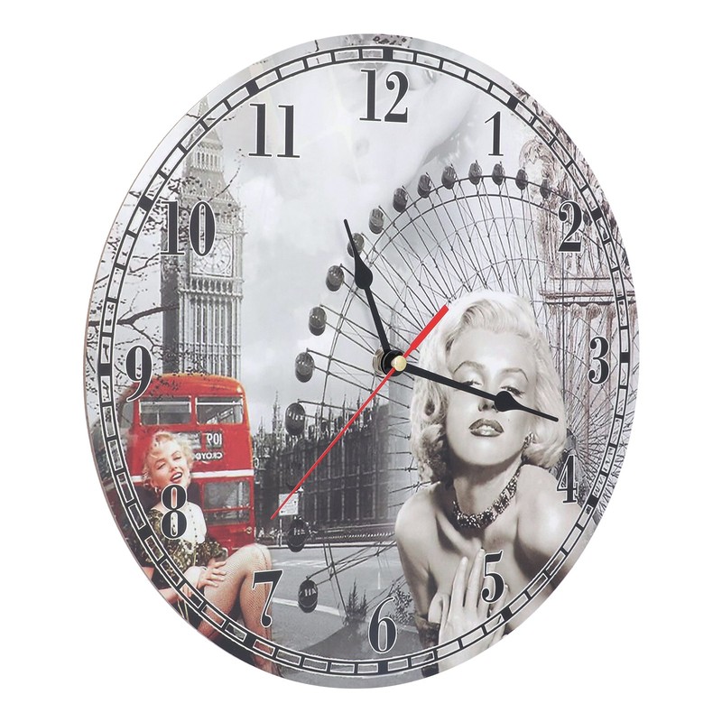 Wall Clock Antique Non Ticking Round Wall Clock Wooden Arabic
