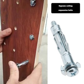 The Lord of the Tools 50pcs M4 x 38mm Expansion Bolts Hollow Expansion Screw Galvanized Carbon Steel Expansion Screw Cavity Bolt for Dry Walls Hollow Bricks Plaster Ceramic Tiles