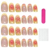GWAWG Press On Nails 3D Blumen Tropischer Inselstil French Tip