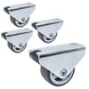 SKIR'CO Pack of 4 Small 30 mm Furniture Castors Rubber
