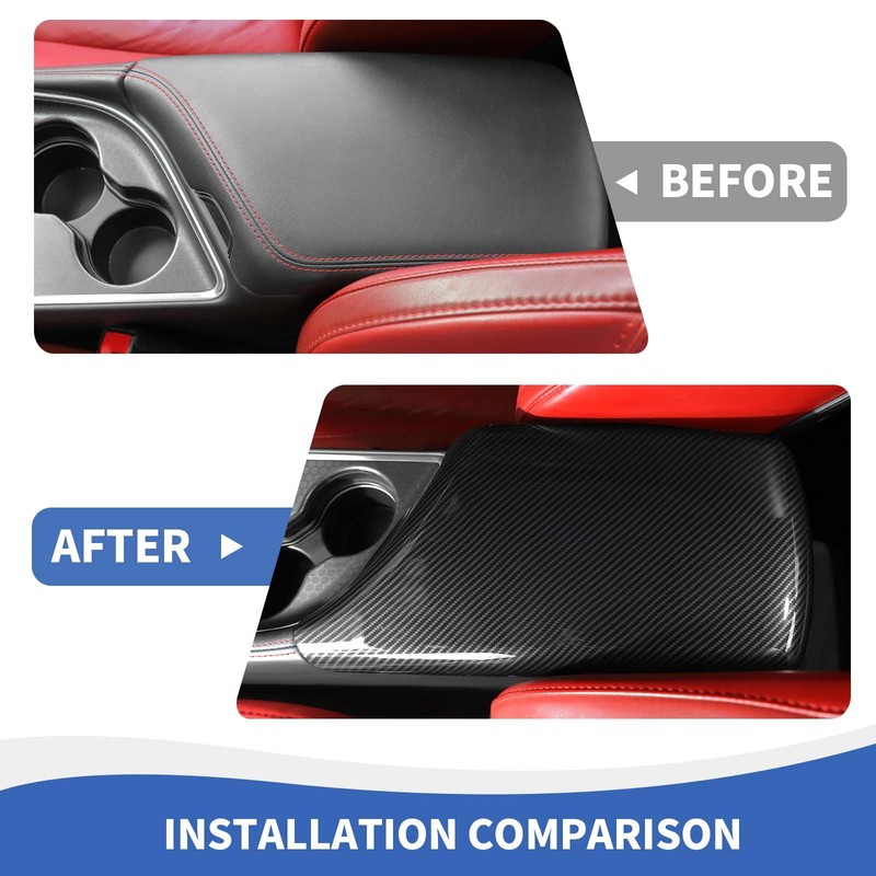 RAZPOY Center Console Cover Armrest Pad Compatible with Dodge Challenger