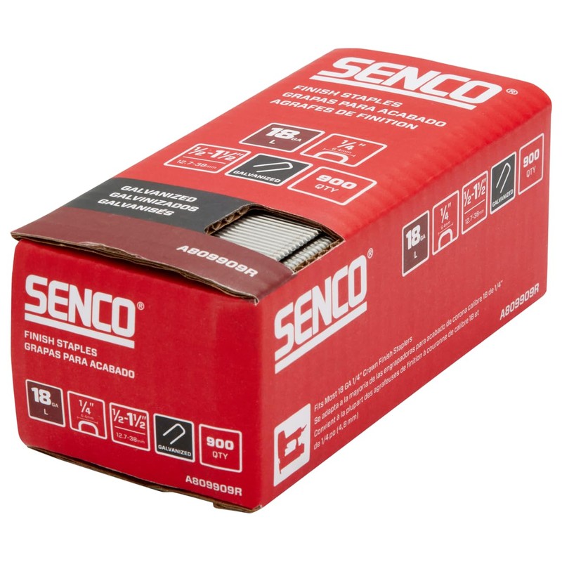 SENCO A809909R 18 Gauge, 1/4" Crown Finish Staples, 1/2" -