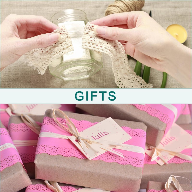 MECCANIXITY 6.3 Inch Wide 5 Yard Lace Ribbon Floral Pattern