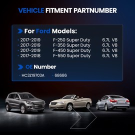 SYKRSS 68686 Air Conditioning A/C Compressor with Clutch Compatible with Ford F-250 / F-350 / F-450 / F-550 Super Duty, 2017-2019, V8 6.7L