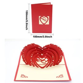 TuoYi Heart Pop Up Card,Mother's Day Card Anniversary Card Valentine's Day Card Wedding Card Greeting Card for Wife Husband Girlfriend Bride and Mother