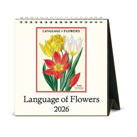 Cavallini 2026 Flowers Easel Desk Calendar, 6x6.5 Inches, 12 Month Page-A-Month Standing Desk Calendar, Ideal for Flower Lovers, Small and Cute
