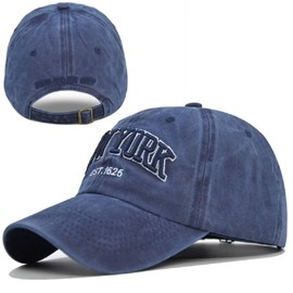 CheChury Retro Vintage Baseball Cap New York Unisex Cotton Cap Distressed Washed Adjustable Outdoor Leisure Hat Embroidery Cap Men Baseball Cap Women, NY-blue