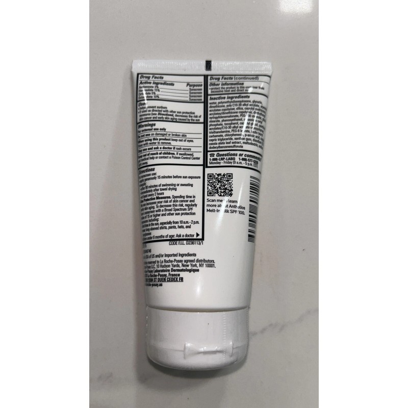 La Roche-posay Anthelios 100 SPS Melt-in Sunscreen Milk 5oz