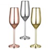 FOOLS ALIBAI 2 Pack Stainless Steel Champagne Glasses, 8oz Stemmed