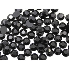 Allstarco 1000PCS 4.5mm SS20 Jet Black .JT Acrylic Flat Back Rhinestones for Jewelry Making and Face Painting Card Making Embelishments Plastic Crafts Gems