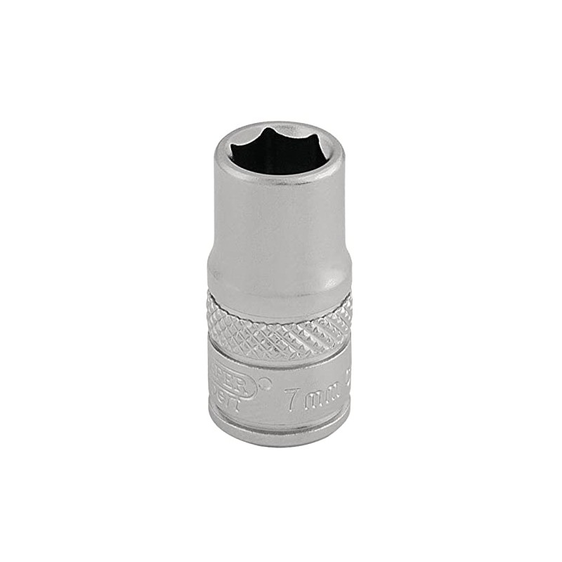 Draper 16511 1/4" Square Drive Micro Satin Chrome Metric Socket,