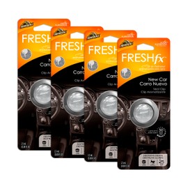 Armor All Car Air Freshener and Purifier - Odor Eliminator for Cars & Truck, Freshfx New Car, 0.08 Fl Oz Vent Clip, Pack of 4, 18549-4PK