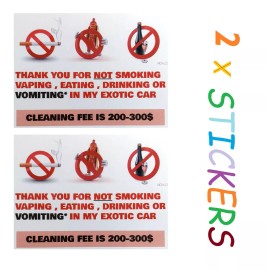 WDC No smoking car sticker for Ube r Lyf t Taxi Shuttle Bus Limo , Good for office