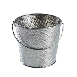 TableCraft 11186 Lattice Collection Pail, 1-1/4 Gallon, 9-1/4" Dia. x 7", with Handle, Stainless Steel