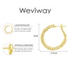 14K Gold Plated Hoop Earrings, Sterling Silver Needle, Lightweight with