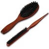 Boar Bristle Teasing Hair Brush Wooden Teasing Comb for Women,2Pcs