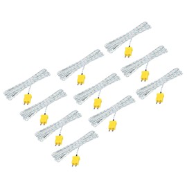 MECCANIXITY 10pcs K Type Thermocouple Mini Connector Temperature Sensor Probes Fiberglass 16ft -50 to 400°C(-58 to 752°F)