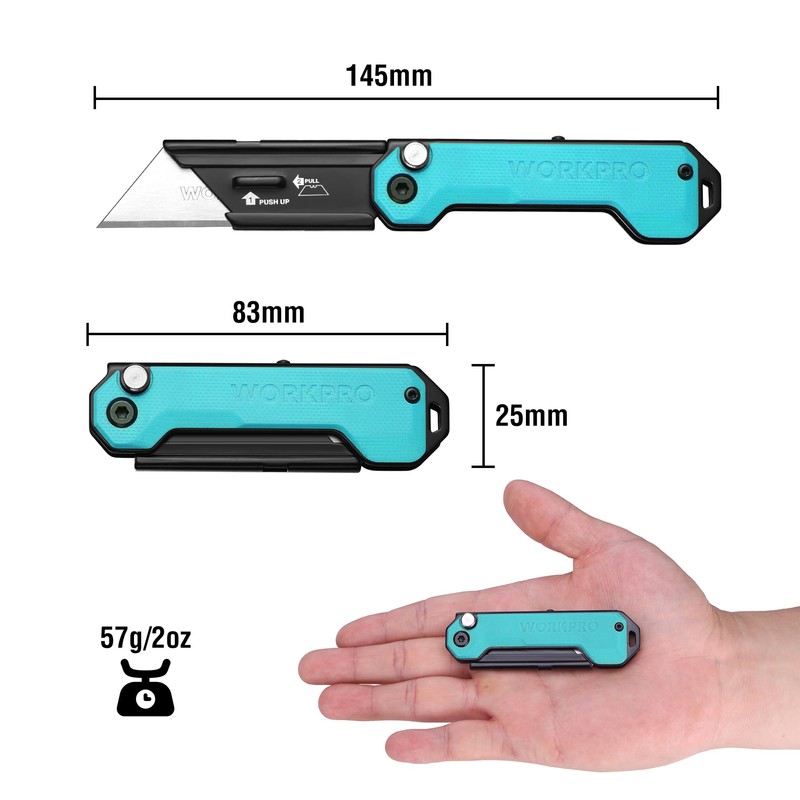 WORKPRO EDC Folding Utility Knife, Mini Box Cutter with Quick