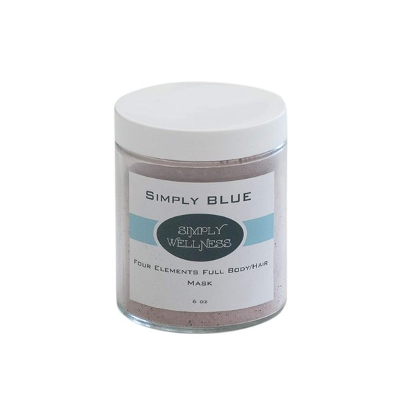 Simply Blue Face, Body & Hair Mask - Blue Green Algae Spirulina + Activated Charcoal, Spa Quality Pore Reducer Mask - Treats Blackheads Dry & Sensitive Skin, Acne, Oily Skin - 6 Ounce