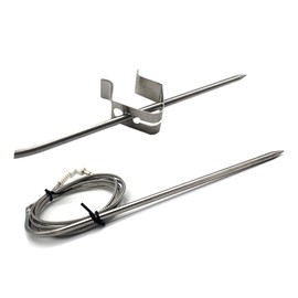 2-Pack Stainless Steel Meat Probe for All Traeger Controllers with Meat Probe Hole, PT1000 High-Temperature BBQ Waterproof Digital Thermostat Probe with Holder Clip