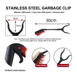 Fiyuer Grab Tongs, Pack of 4 Grabber Tongs for Seniors, Rubbish Tongs, Short Rubbish Grabber, Rubbish Tongs, Children, Gripper Small, Grab Aid for People with Disabilities, 3