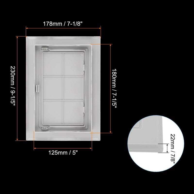 PATIKIL 8x6"(195x145mm) Removable Hinged Access Panel A BS Plumbing Access