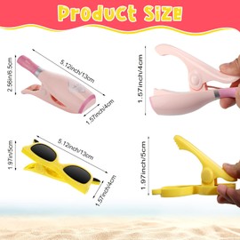 4 Pieces Beach Towel Windproof Clips for Beach Chairs Patio and Pool Accessories Cartoon Glasses Cocktail Glasses Towel Clips Funny Decorative Clothespins for Home (Vibrant Style)