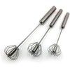 Stainless Steel Semi-automatic Egg Whisk - 3PCS Hand Push Rotary