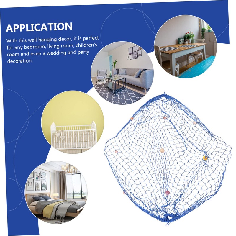 ORFOFE Indoor Beach Fishing Net Wall Ornament Decorative Thickened Style