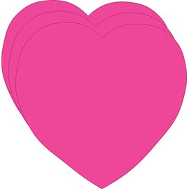 31 Pcs Pink Heart Neon Bright Single Color Large Cut-Outs 5.5in Cardstock Valentine's Day Decorations Holiday Decor Crafts Kids’ Love Peace School Craft Projects Classroom Preschool Made in the USA