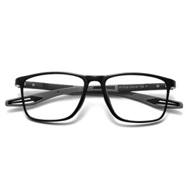 ZNEIAAPR Myopia Distance Sport Glasses for Men Women, Blue Light Blocking Near Sighted Driving Ultralight Eyeglasses Nearsighted with TR90 Frame Spring Hinge (NOT READING GLASSES) -1.00x/Black