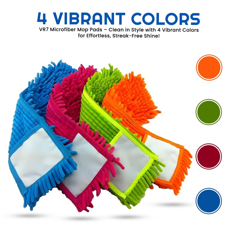 VR7 Microfiber Mop Head Replacement – Washable Mighty Pads for