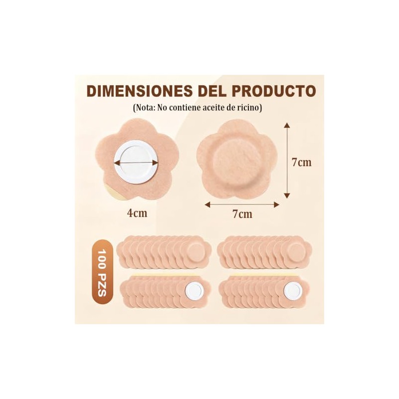100uds Parches para Ombligo de Algodón Orgánico, Sin Aceite de