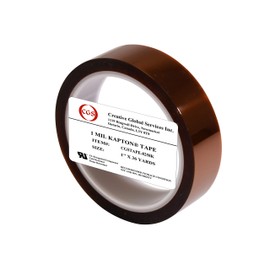 CGS, 1 Mil Dupont Kapton® Tape. High Temperature Heat Tape, UL 510 Flame Retardant, Clean Removal. 1" x 36 Yards