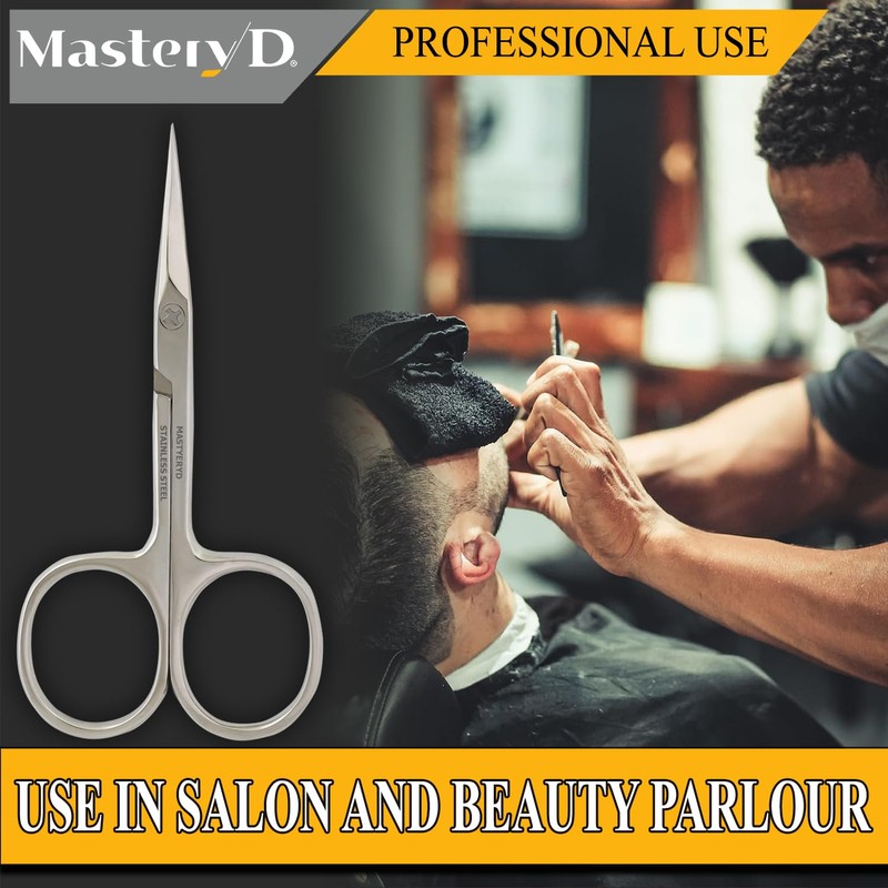 MASTERYD Cuticle Scissors Extra Fine Curved Blade, Super Slim Manicure