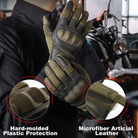 WTACTFUL Touch Screen Flexible Full Finger Gloves for Motorcycle Cycling ATV Motorbike Riding Driving Racing Camping Climbing Hiking Hunting Work Sports Gloves Size Medium Green