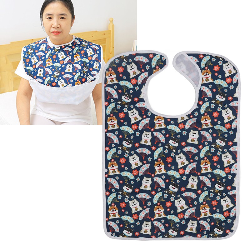 Eating Adults Bib Waterproof Reusable 3 Layers Washable Clothing Protector