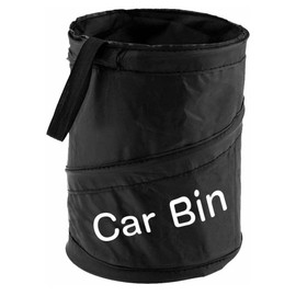 Portable Collapsible Car Trash Can - Pop-up Waterproof Car Bin with Hook - Compact Leak-Proof Car Rubbish Bin for Front/Back Seat - Black