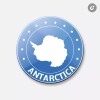 Unbranded Antarctica Map Glossy | 4'' X 4'' Round Decorative