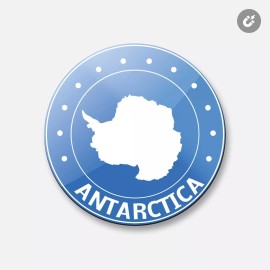Unbranded Antarctica Map Glossy | 4'' X 4'' Round Decorative Magnet