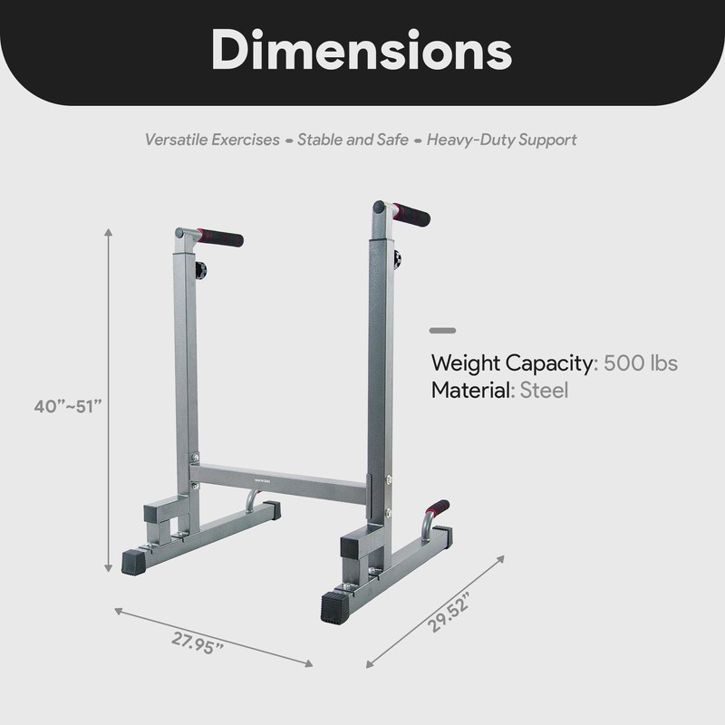 BalanceFrom Steel Adjustable Dip Bar Station, Calisthenics Home Gym Equipment