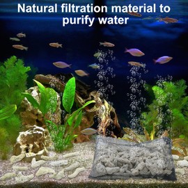 aeloer Crushed Coral for Aquarium with Filter Media Bags, Crushed Coral for Freshwater Aquarium Reusable Coral Filter for Fish Tank